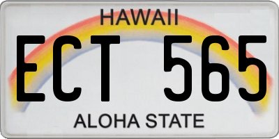 HI license plate ECT565