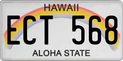 HI license plate ECT568