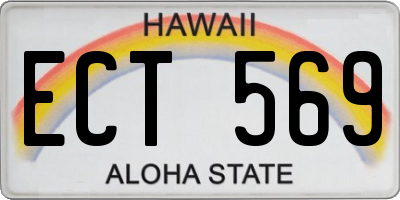 HI license plate ECT569