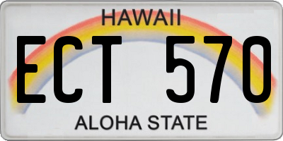 HI license plate ECT570