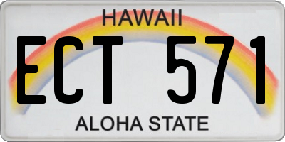 HI license plate ECT571