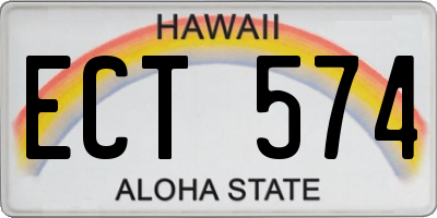 HI license plate ECT574