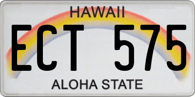 HI license plate ECT575
