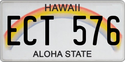 HI license plate ECT576