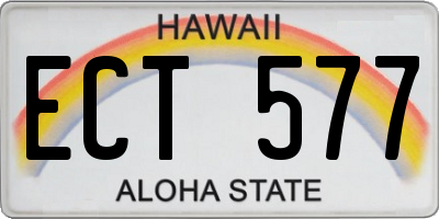 HI license plate ECT577