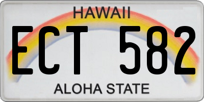 HI license plate ECT582