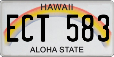 HI license plate ECT583