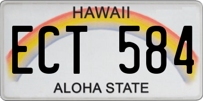 HI license plate ECT584