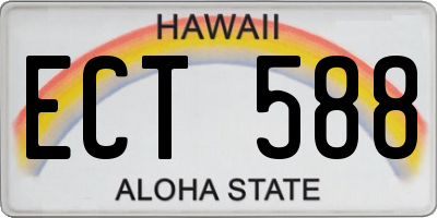 HI license plate ECT588