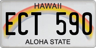 HI license plate ECT590