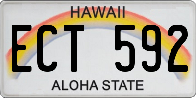 HI license plate ECT592