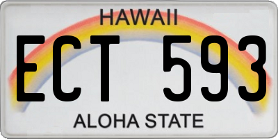 HI license plate ECT593