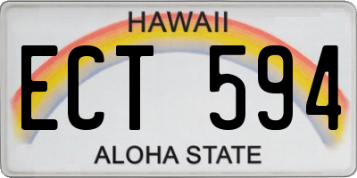 HI license plate ECT594