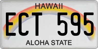 HI license plate ECT595
