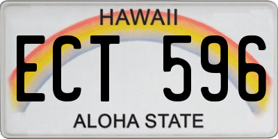 HI license plate ECT596