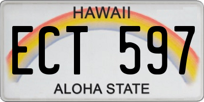 HI license plate ECT597