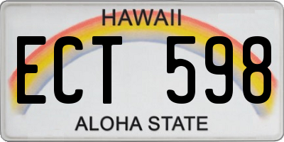 HI license plate ECT598