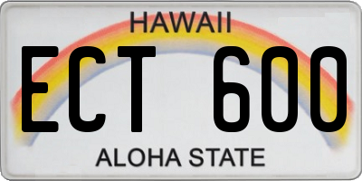 HI license plate ECT600