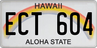 HI license plate ECT604