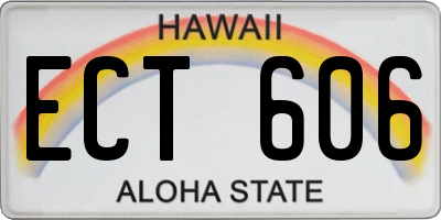 HI license plate ECT606