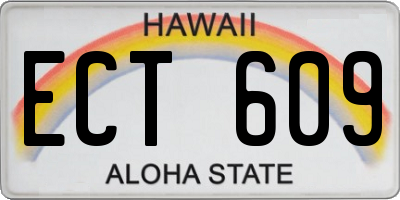 HI license plate ECT609