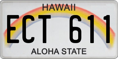 HI license plate ECT611