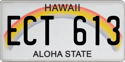 HI license plate ECT613