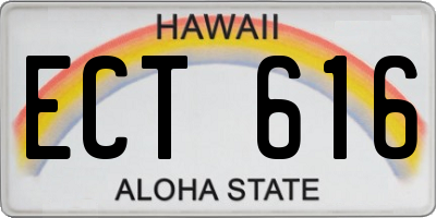 HI license plate ECT616