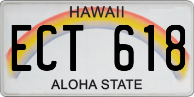HI license plate ECT618