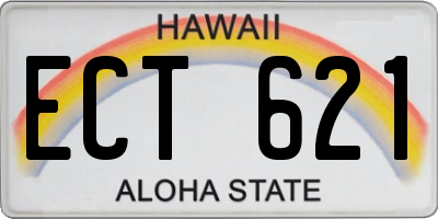 HI license plate ECT621