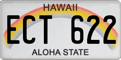 HI license plate ECT622