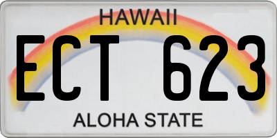 HI license plate ECT623