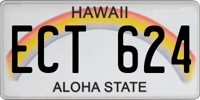 HI license plate ECT624