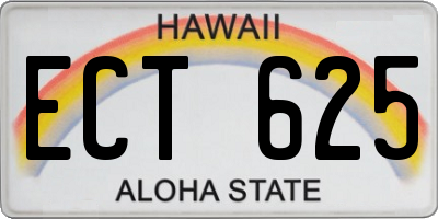 HI license plate ECT625