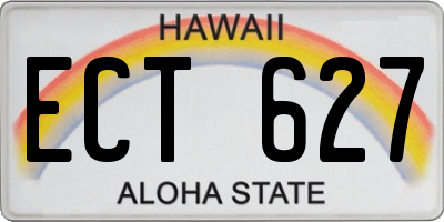 HI license plate ECT627