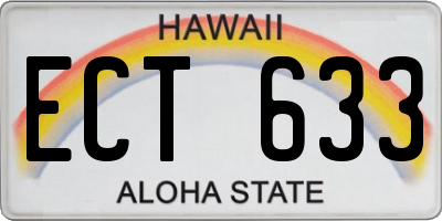HI license plate ECT633