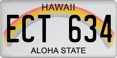 HI license plate ECT634