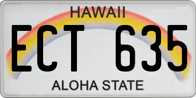 HI license plate ECT635