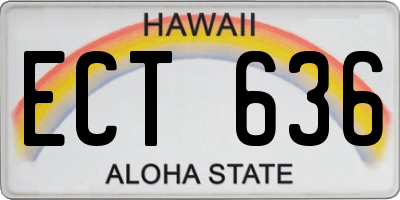 HI license plate ECT636