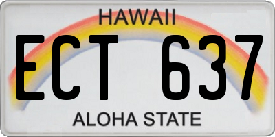 HI license plate ECT637