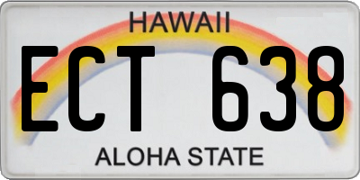 HI license plate ECT638