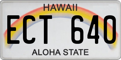 HI license plate ECT640