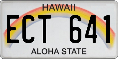 HI license plate ECT641