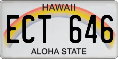 HI license plate ECT646