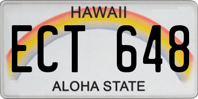 HI license plate ECT648
