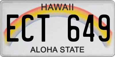 HI license plate ECT649