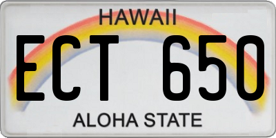 HI license plate ECT650
