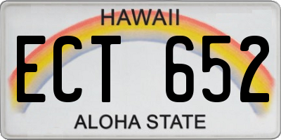 HI license plate ECT652