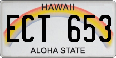 HI license plate ECT653