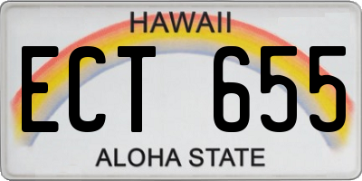 HI license plate ECT655